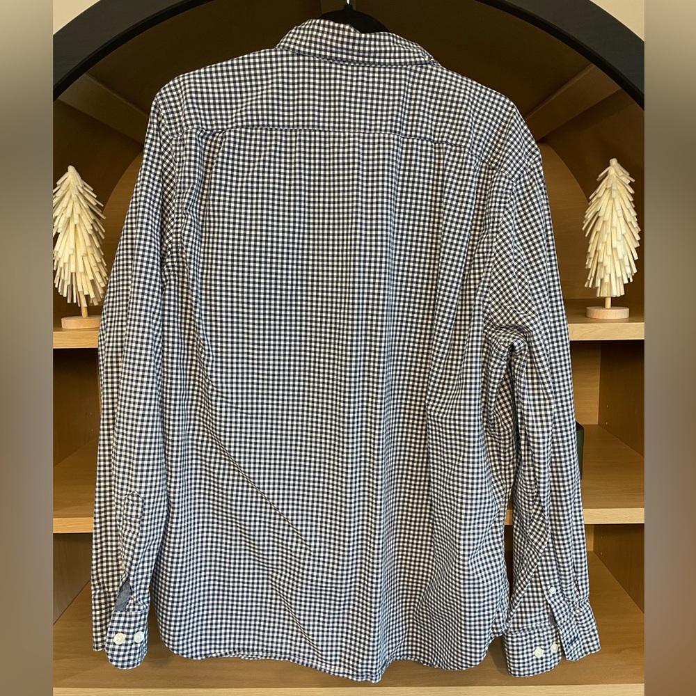 Nautica Men's Navy and White Gingham Button-Down Shirt Size XL - Picture 3 of 4